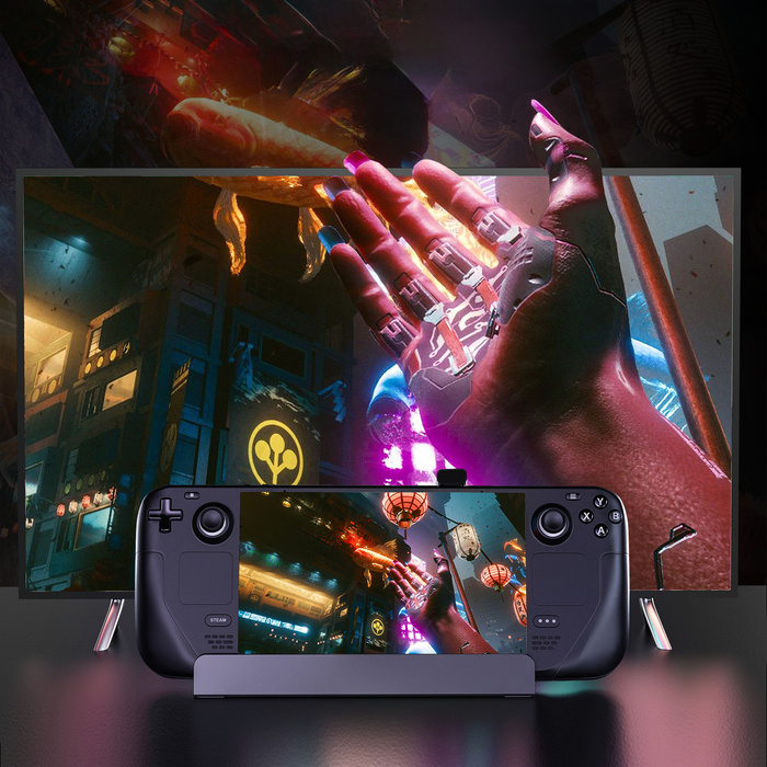 HUB Choetch M52 do Steam Deck USB-C - USB-C PD/USB-A/HDMI/RJ45 - szary