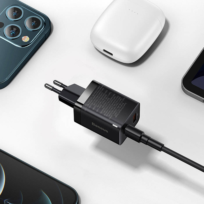 [PO ZWROCIE] Baseus Super Si Pro szybka ładowarka USB / USB Typ C 30W Power Delivery Quick Charge czarny (CCSUPP-E01)