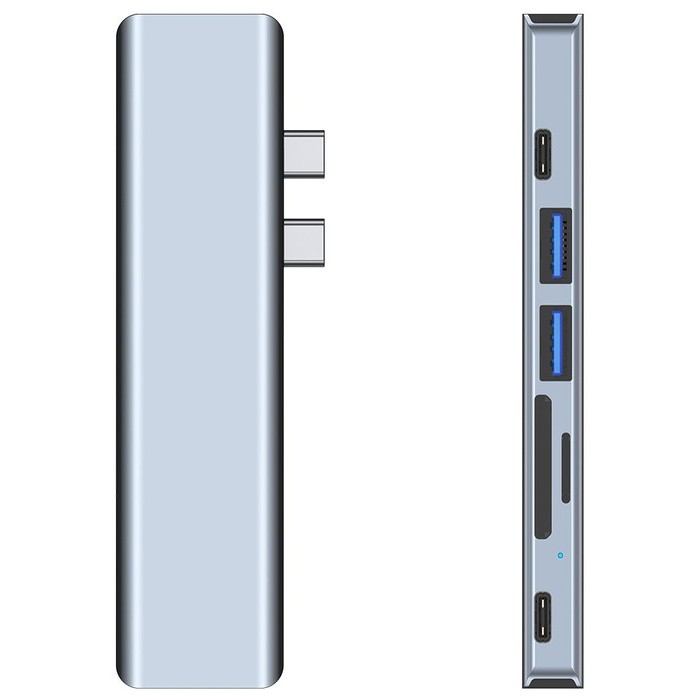 HUB USB TECH-PROTECT V5-HUB ADAPTER 7IN1 GREY