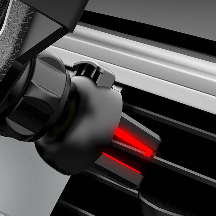 Grawitacyjny uchwyt samochodowy do smartfona na kratkę srebrny (YC07)