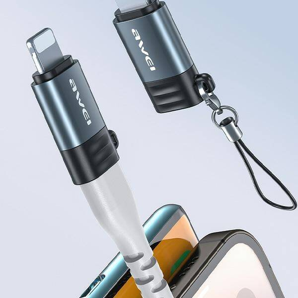 AWEI Adapter A11 USB-C/Lightning szary    /grey