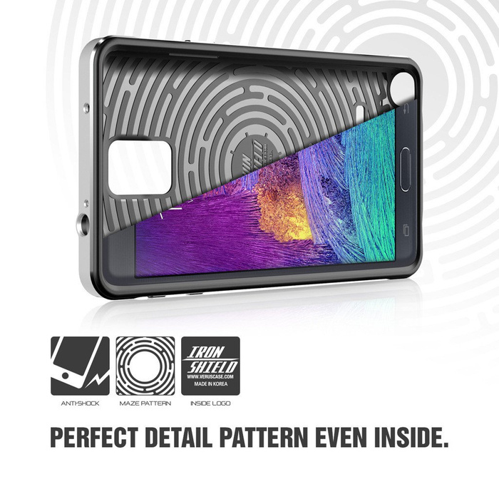Etui Samsung Galaxy Note 4 VERUS Iron Shield Silver Jak Spigen SGP Pokrowiec