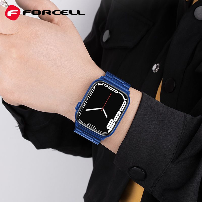 FORCELL F-DESIGN FA10 pasek do APPLE Watch 42 / 44 / 45 / 49 mm niebieski