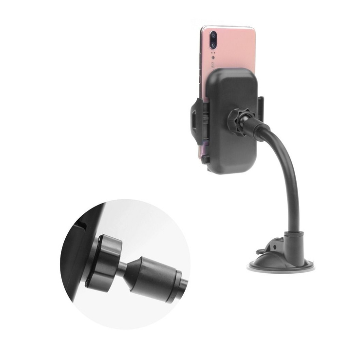 Uchwyt na telefon do samochodu uniwersalny Forcell F-Grip Carbon Bracket ramię 17cm do szyby czarny