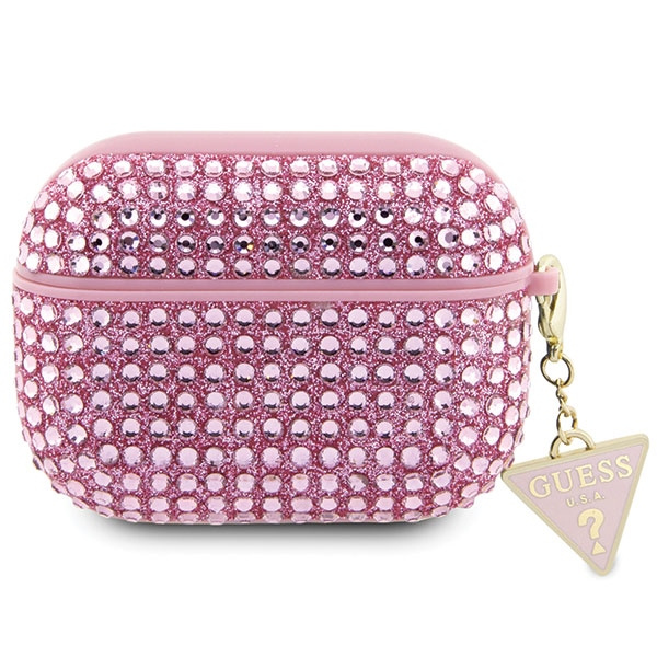 Guess GUAP2HDGTPP AirPods Pro 2 cover różowy/pink Rhinestone Triangle Charm