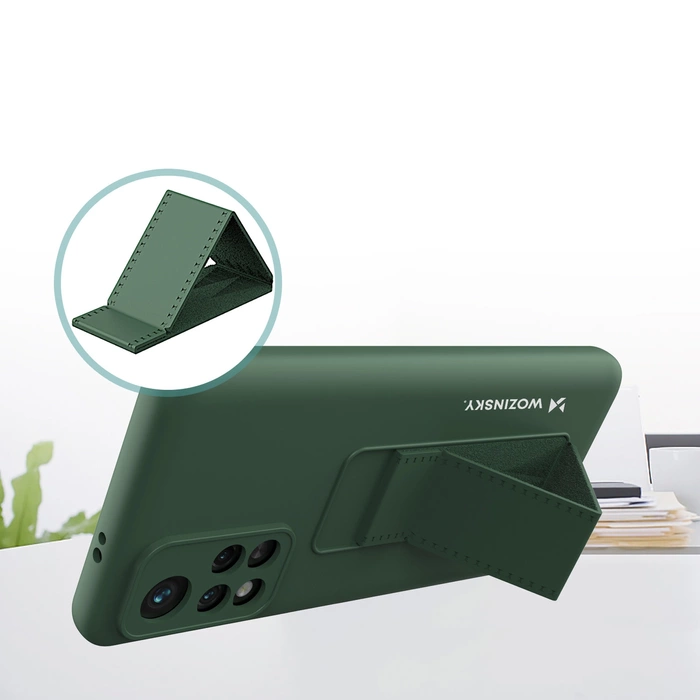 Wozinsky Kickstand Case silikonowe etui z podstawką etui Xiaomi Redmi Note 11S / Note 11 czarne