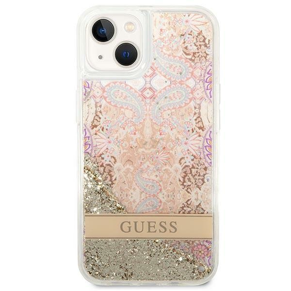 Etui Guess GUHCP14MLFLSD iPhone 14 Plus 6,7" złoty/gold hardcase Paisley Liquid Glitter