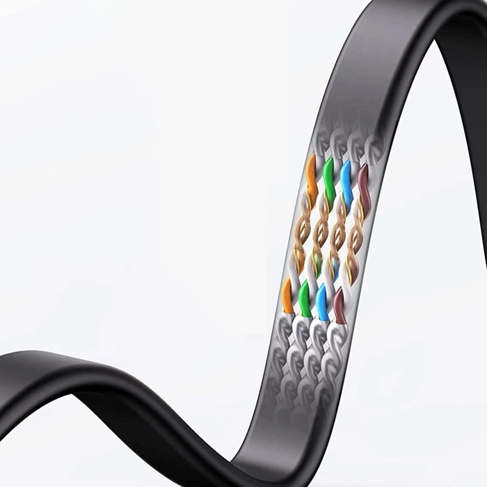 Kabel Ugreen NW102 50180 płaski sieciowy LAN Ethernet Cat. 6 15m - czarny