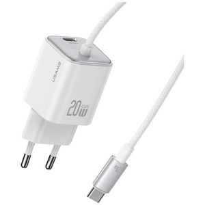 Ładowarka sieciowa USAMS JC Series CC261 20W GaN Mini Fast Charger 2xUSB-C biały