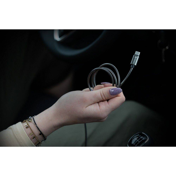 Kabel USB A do USB C Forcell F-Energy QC3.0 66W Metal 1 m C234 srebrny