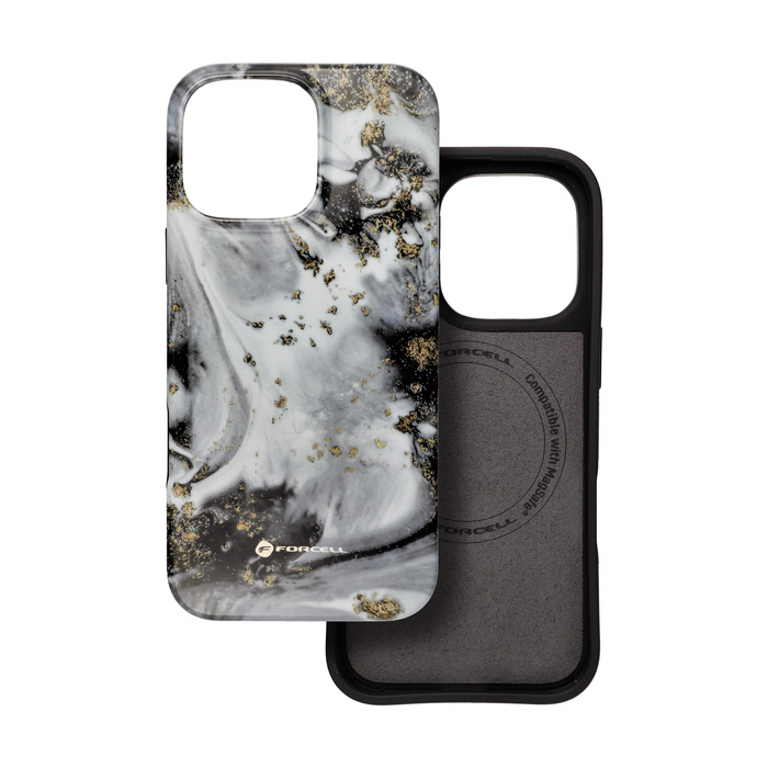 Etui na iPhone 16 PRO MAX Forcell F-Protect Mirage zgodny z MagSafe Military Drop-Test silver fog