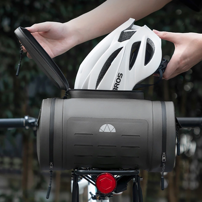 Sakwa rowerowa Rockbros wodoodporna, na bagażnik, pojemność 14l - szara