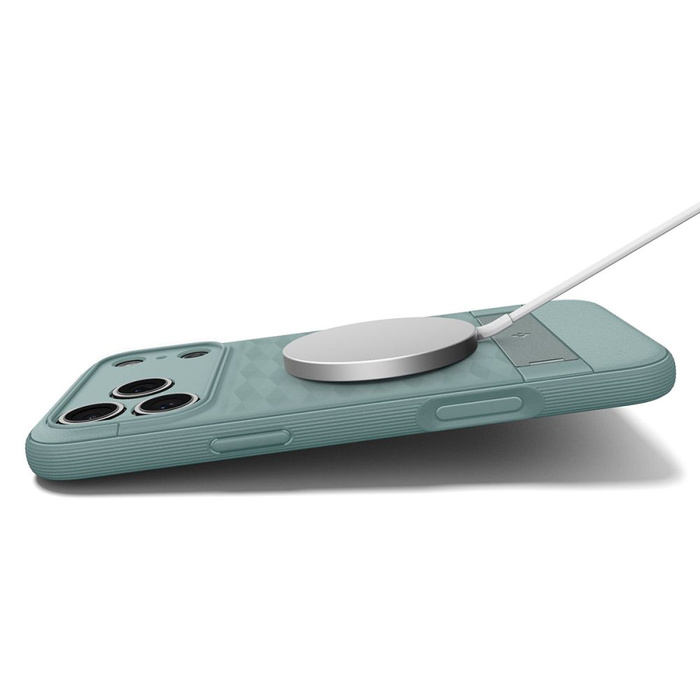 ETUI SPIGEN IPHONE 17 PRO PARALLAX ”S” MAG MAGSAFE SAGE GREEN