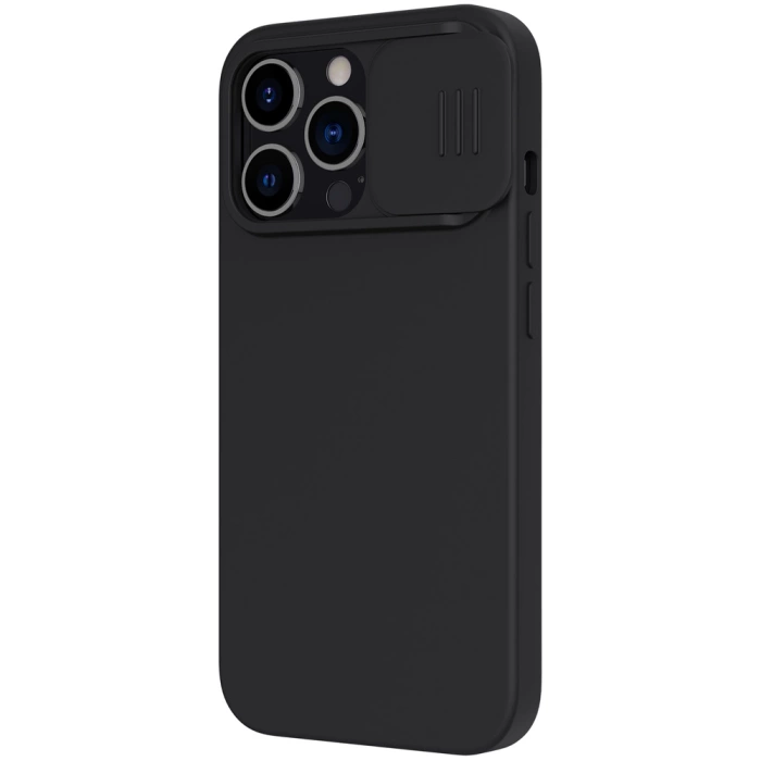 Etui Nillkin CamShield Silky Silicone Case etui pokrowiec z osłoną na aparat do iPhone 13 Pro czarny