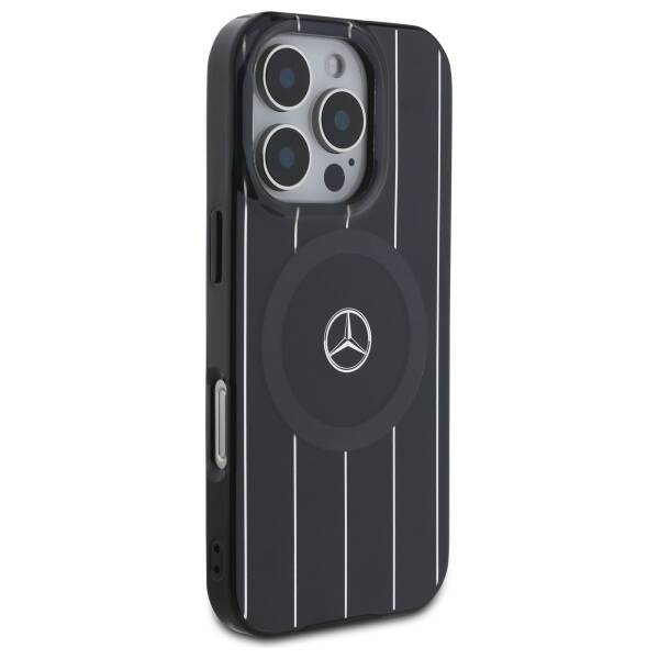 Etui Mercedes iPhone 16 Pro Max 6.9" czarny/black hardcase MB Double Layer Crossed Lines MagSafe