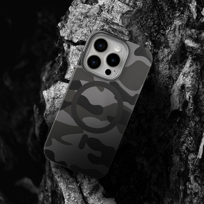 Etui na Samsung S25 Forcell F-Protect Levels Dual Layer 4D technology zgodny z MagSafe Military Drop-Test black camo