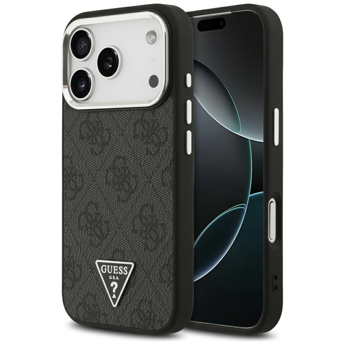 Etui Guess 4G Triangle Logo MagSafe do   iPhone 17 Pro czarny srebrny