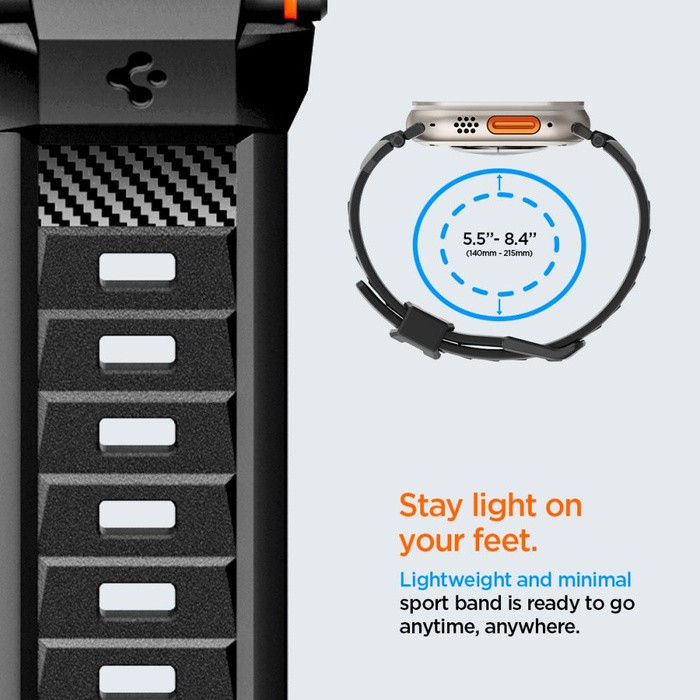Pasek Spigen Rugged Ultra Band Apple Watch 4 / 5 / 6 / 7 / 8 / 9 / Se / Ultra 1 / 2 (42 / 44 / 45 / 49 Mm) Matte Black