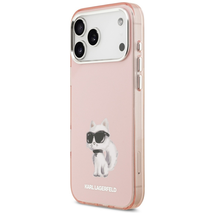 Etui Karl Lagerfeld IML Aquarelle        Choupette & Logo MagSafe do iPhone 17 Pro różowy