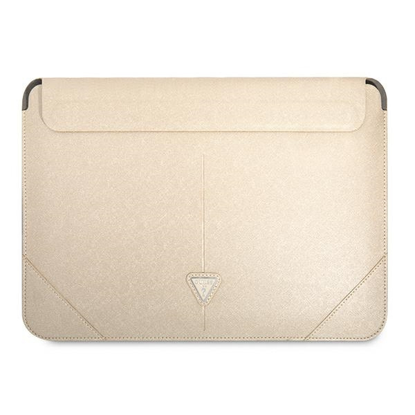 Etui GUESS Laptop 16 Sleeve Saffiano Triangle Logo Beżowy Case