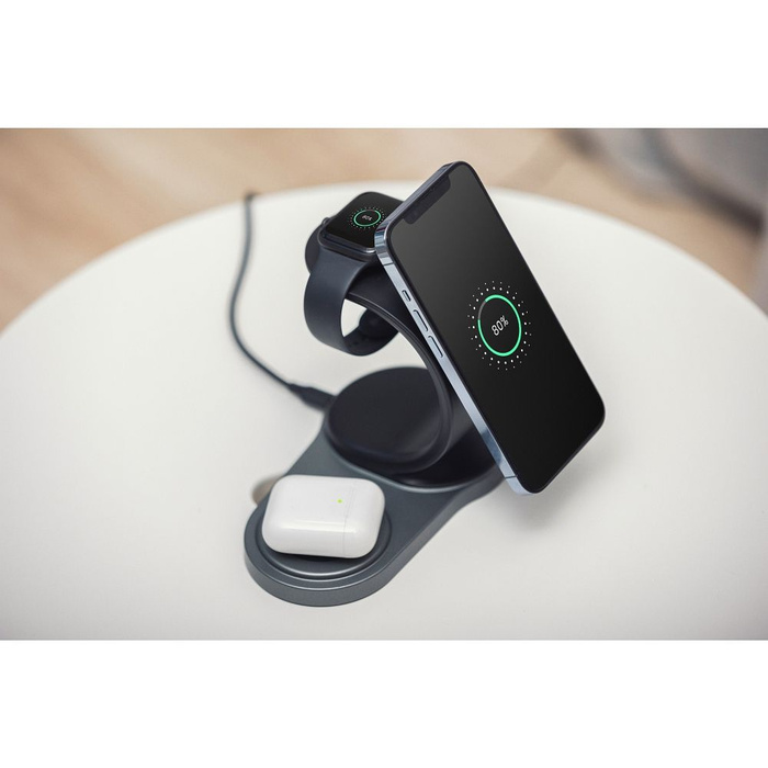 FORCELL F-ENERGY Sail Mag ładowarka indukcyjna 3w1 kompatybilna z MagSafe Qi 15W czarna