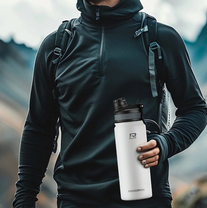 Bidon termiczny Rockbros 35210029006 rowerowy na napoje 620 ml - biały