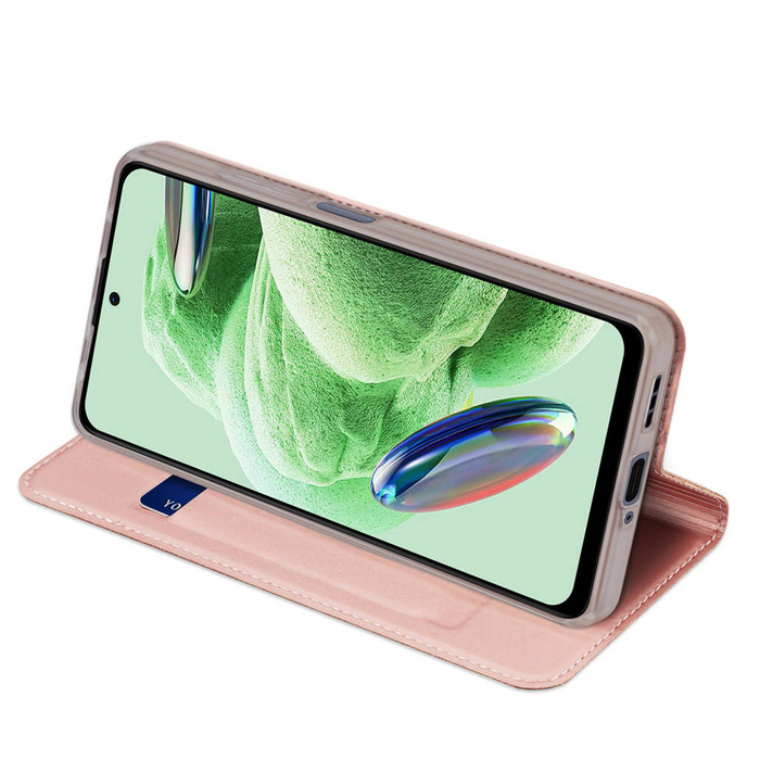 Etui Dux Ducis Skin Pro etui do Xiaomi Redmi Note 12 Pro / Poco X5 Pro 5G pokrowiec z klapką portfel na kartę podstawka różowe Case