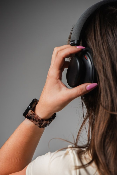 FORCELL F-DESIGN FA04 pasek żywiczny marmurkowy do APPLE Watch 38 / 40 / 41 mm brązowy