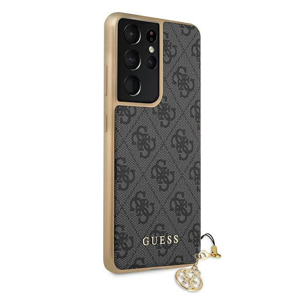 Guess GUHCS21LGF4GGR S21 Ultra G998szary/grey hardcase 4G Charms Collection