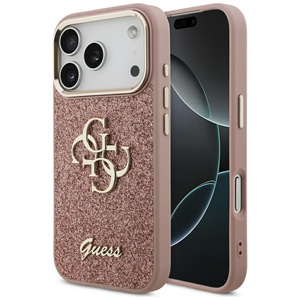 Etui Guess Fixed Glitter Big 4G Metal    Frame do iPhone 17 Pro różowy