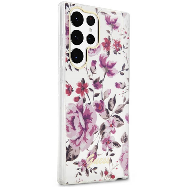 Etui Guess Guhcs23lhcfwst S23 Ultra S918 Biały/white Hardcase Flower Collection Case