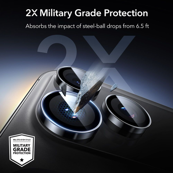 OSŁONA NA APARAT ESR ARMORITE CAMERA PROTECTOR IPHONE 14 PRO / PRO MAX / 15 PRO / PRO MAX / 16 PRO / PRO MAX / 17 PRO / PRO MAX BLACK