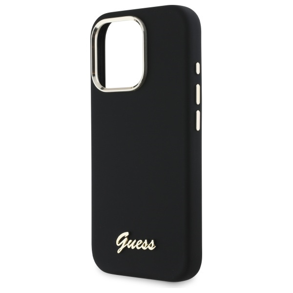 Guess GUHCP16XSMBSLK iPhone 16 Pro Max 6.9" czarny/black hardcase Silicone Script Metal Logo & Frame