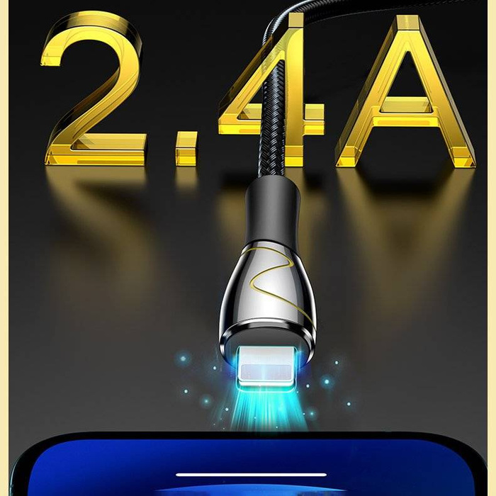 Joyroom Mermaid series kabel USB - Lightning 2,4A 2m czarny (S-2030K6)