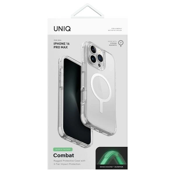 Etui UNIQ Combat iPhone 16 Pro Max 6.9" Magclick Charging biały/lume white