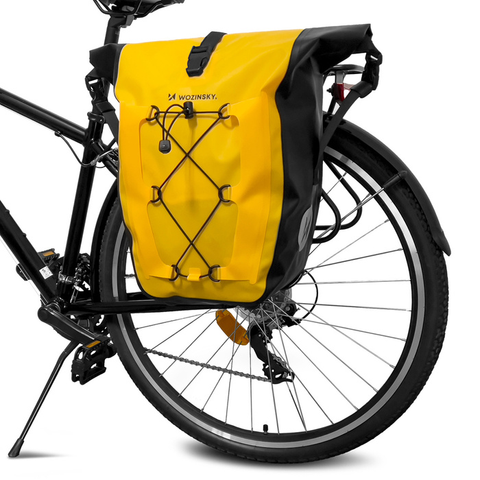 Wozinsky wodoodporna torba rowerowa sakwa na bagażnik 25l żółty (WBB24YE)