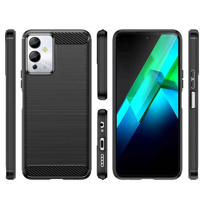 Etui Carbon Case etui do Infinix Note 12i elastyczny silikonowy karbonowy pokrowiec czarne Case