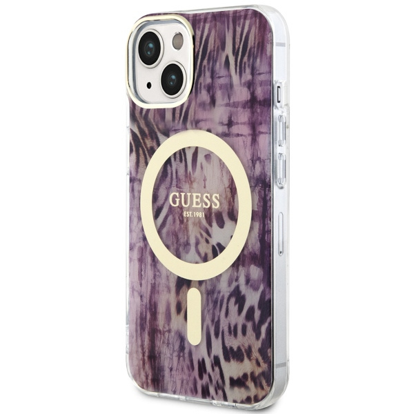Etui Guess GUHMP14SHLEOPWP iPhone 14 6.1" różowy/pink hardcase Leopard MagSafe Case
