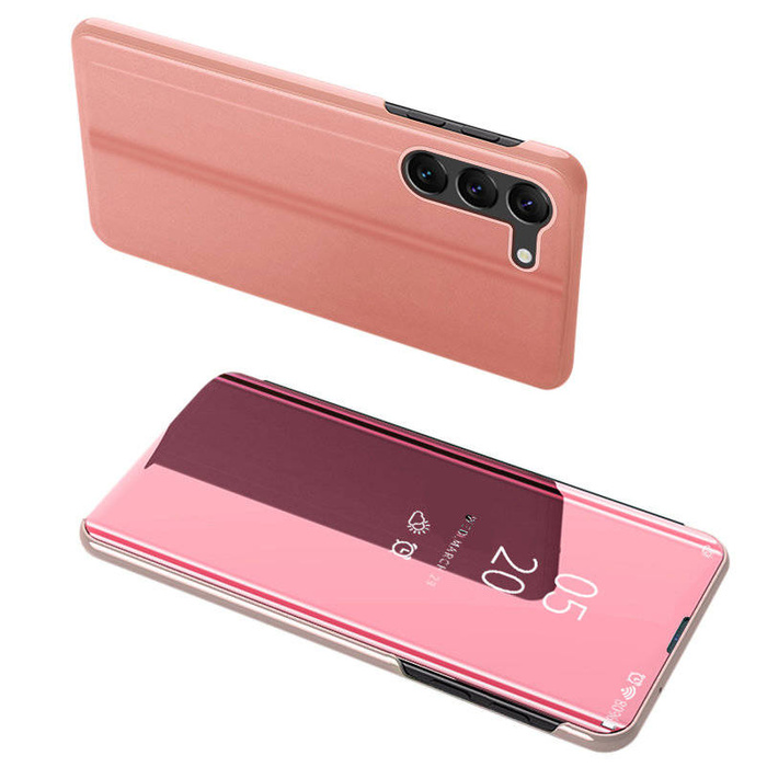 Etui Clear View Case etui do Samsung Galaxy S23 pokrowiec z klapką różowe Case