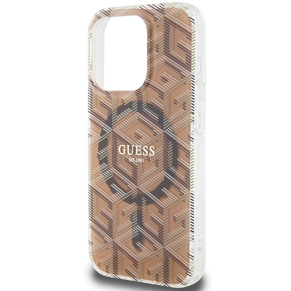 Etui Guess GUHMP15XHGCUSTGW iPhone 15 Pro Max 6.7" brązowy/brown hardcase IML GCube MagSafe Case