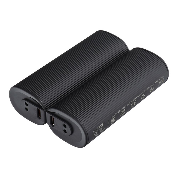 VEGER powerbank 2 x 5000 mAh z odgrzewaczem do rąk 2,4A 2 szt czarno srebrny