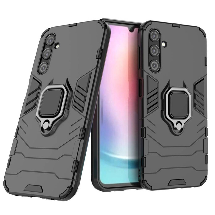 Etui Ring Armor etui do Samsung Galaxy A24 4G pancerny pokrowiec uchwyt magnetyczny ring czarne Case
