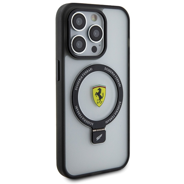 Etui Ferrari FEHMP15XUSCAH iPhone 15 Pro Max 6.7" transparent hardcase Ring Stand 2023 Collection MagSafe Case