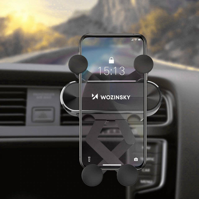 Wozinsky Gravity Car Mount grawitacyjny uchwyt samochodowy na kratkę wentylacyjną nawiew czarny (WCH-05)