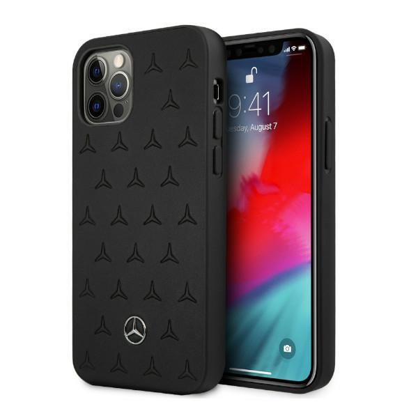 Etui MERCEDES Apple iPhone 12 Pro Max Leather Stars Pattern Czarny Hardcase
