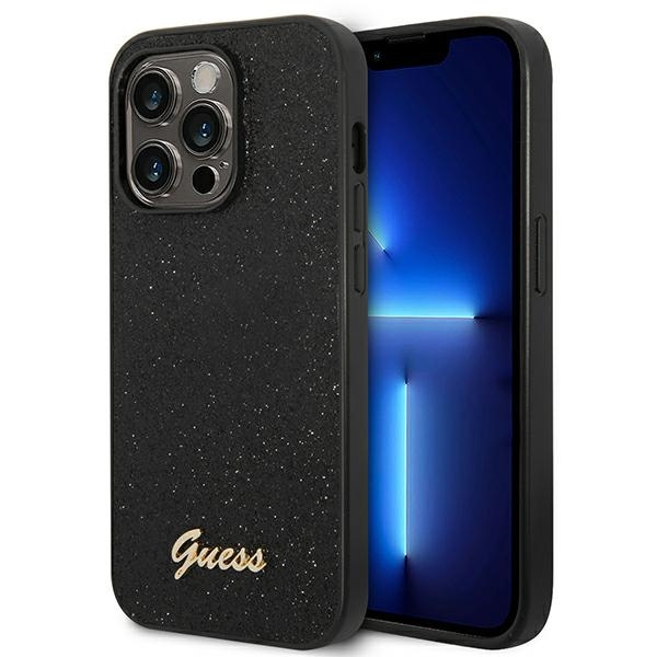 Etui GUESS Apple iPhone 14 Pro Glitter Script Czarny Hardcase