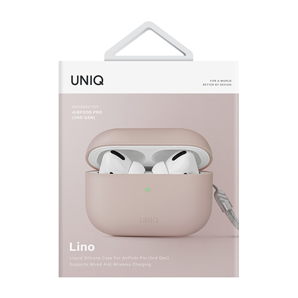 UNIQ etui Lino AirPods Pro 2 gen Silicone różowy/blush pink