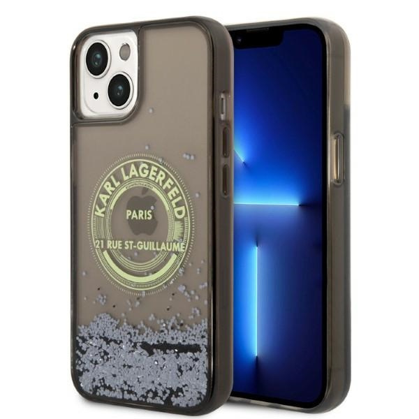 Etui KARL LAGERFELD Apple iPhone 14 Liquid Glitter RSG Czarny Hardcase