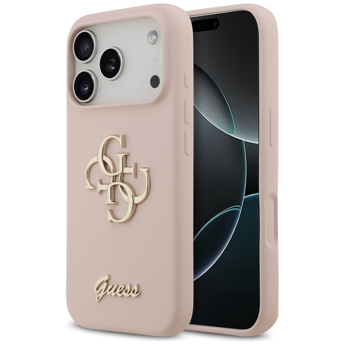 Etui Guess Silicone Big 4G Script do     iPhone 17 Pro różowy