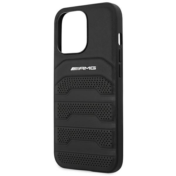 Etui AMG AMHCP14XGSEBK iPhone 14 Pro Max 6,7" czarny/black hardcase Leather Debossed Lines